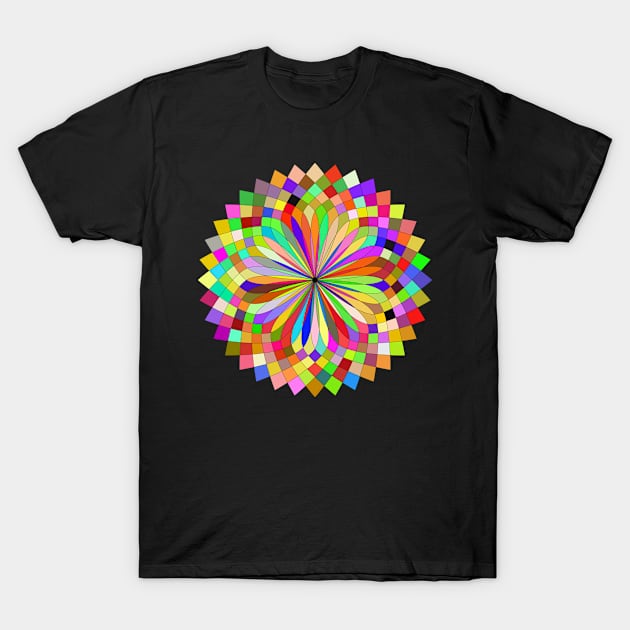 Lotus flower in prismatic colour design T-Shirt by Montanescu